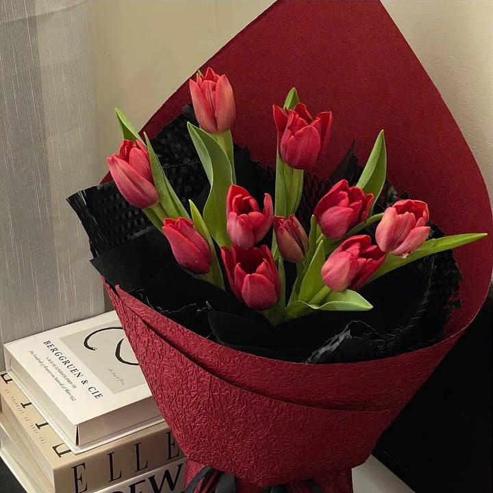 Tulip Đỏ Giấy Đỏ Trầm