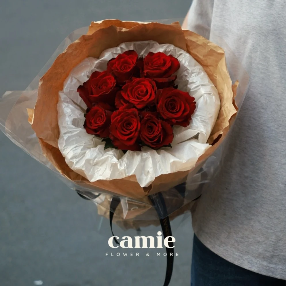 Valentine Hồng Đỏ Viền Trắng